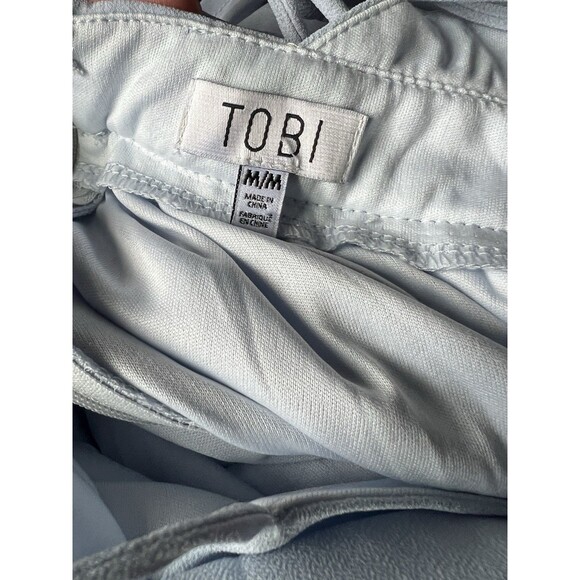 Tobi Maxi Dress Womens M Chiffon Formal Bridesmaid Light Blue Prom Side Slit New - Picture 5 of 10